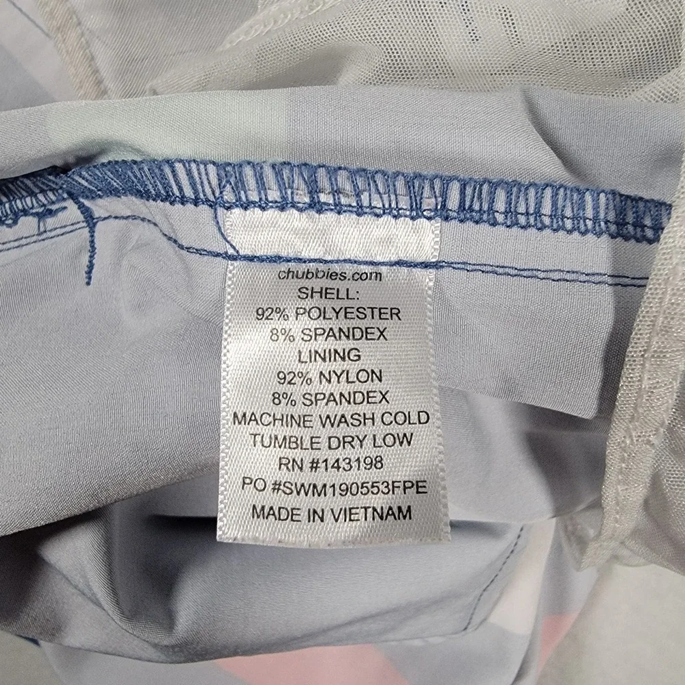 Chubbies Swim Trunks Men Large Blue Striped 7